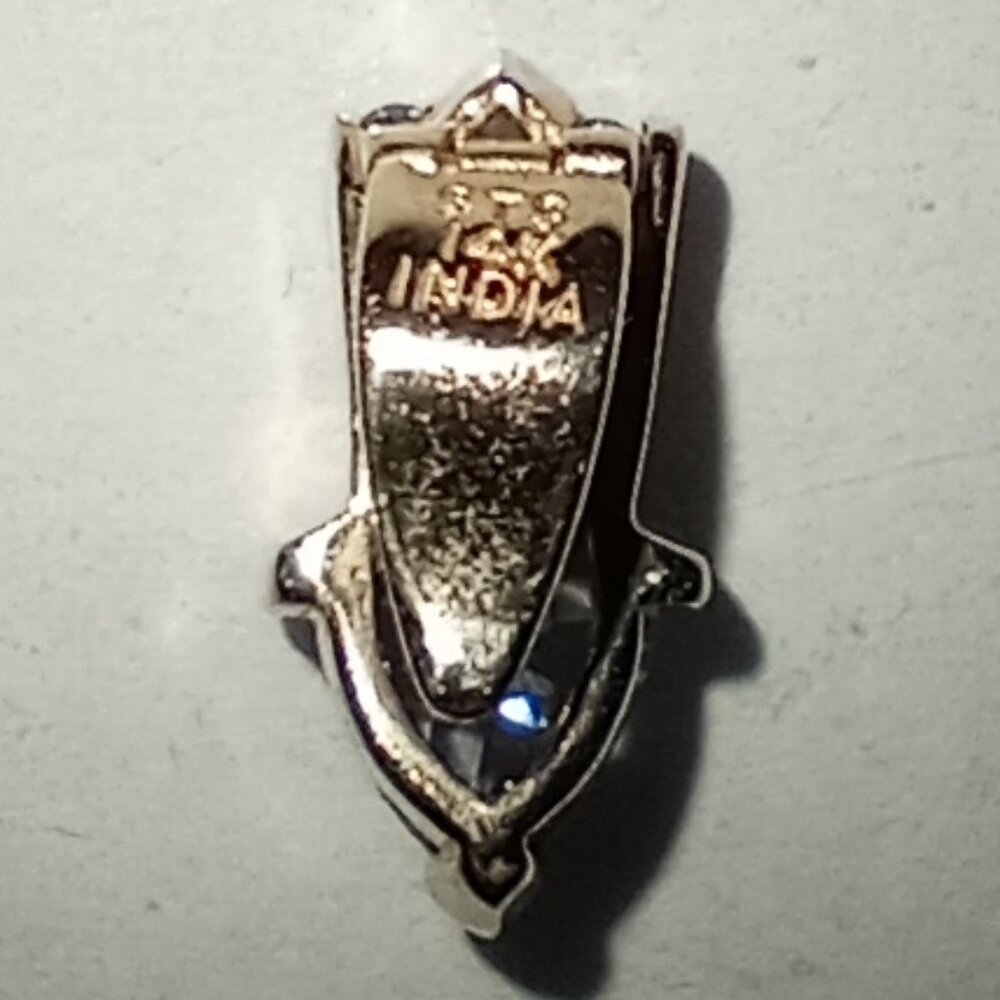 LAST ONE!  14Kt Yellow Gold Blue Tanzanite Slide with Diamond-Studded Bail - Picture 5 of 5